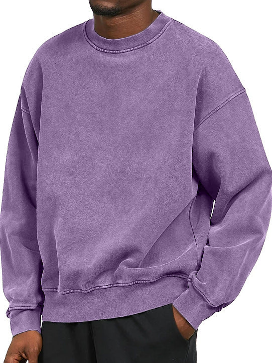 Heavy Thickening Fried Flower Men's Round Neck Loose Sweatshirt - Dumlong.com